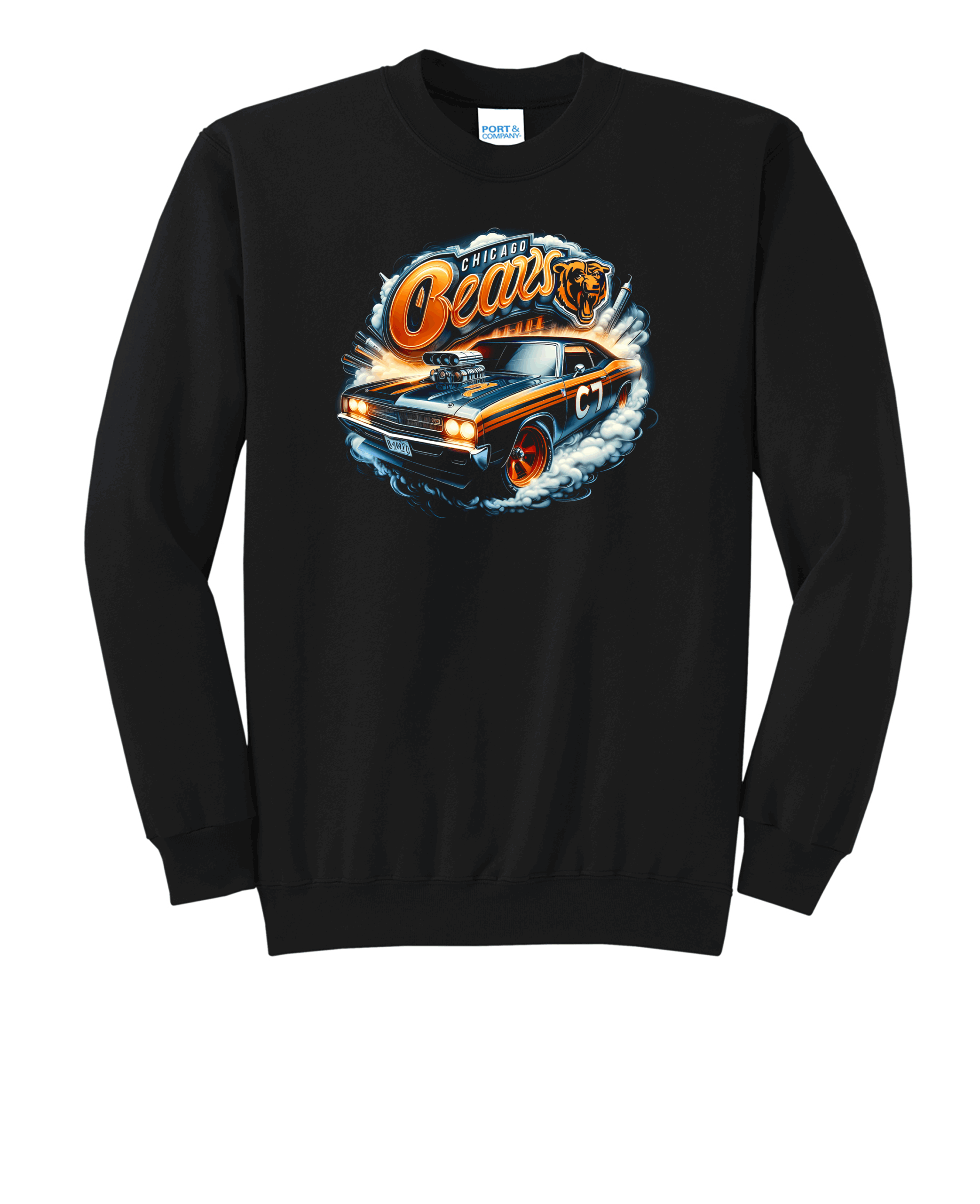 Custom Bears Muscle Car Crew Neck Sweatshirt