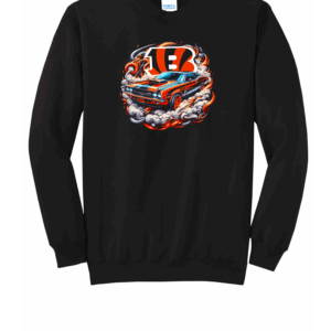 Custom Bengals Muscle Car Crew Neck Sweatshirt