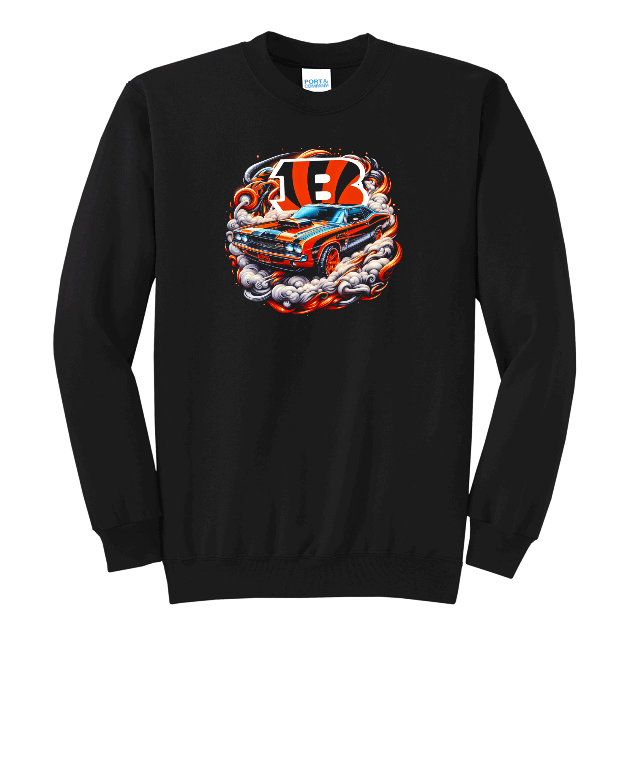 Custom Bengals Muscle Car Crew Neck Sweatshirt