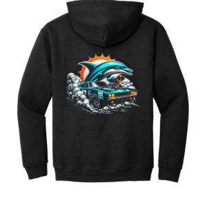 Custom Dolphins Muscle Car Hoodie