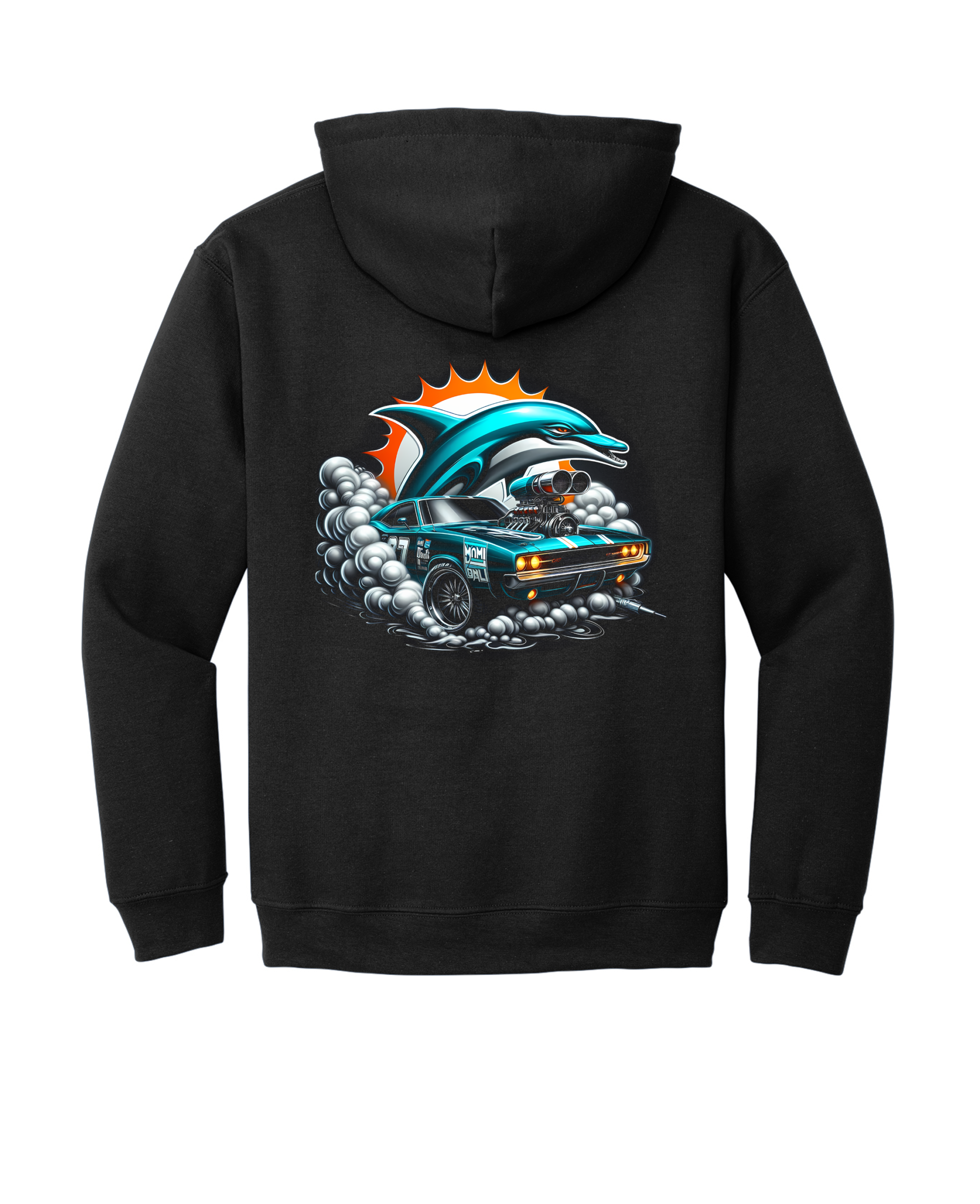 Custom Dolphins Muscle Car Hoodie