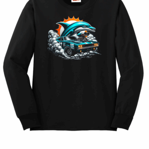 Custom Dolphins Muscle Car Crew Neck Sweatshirt