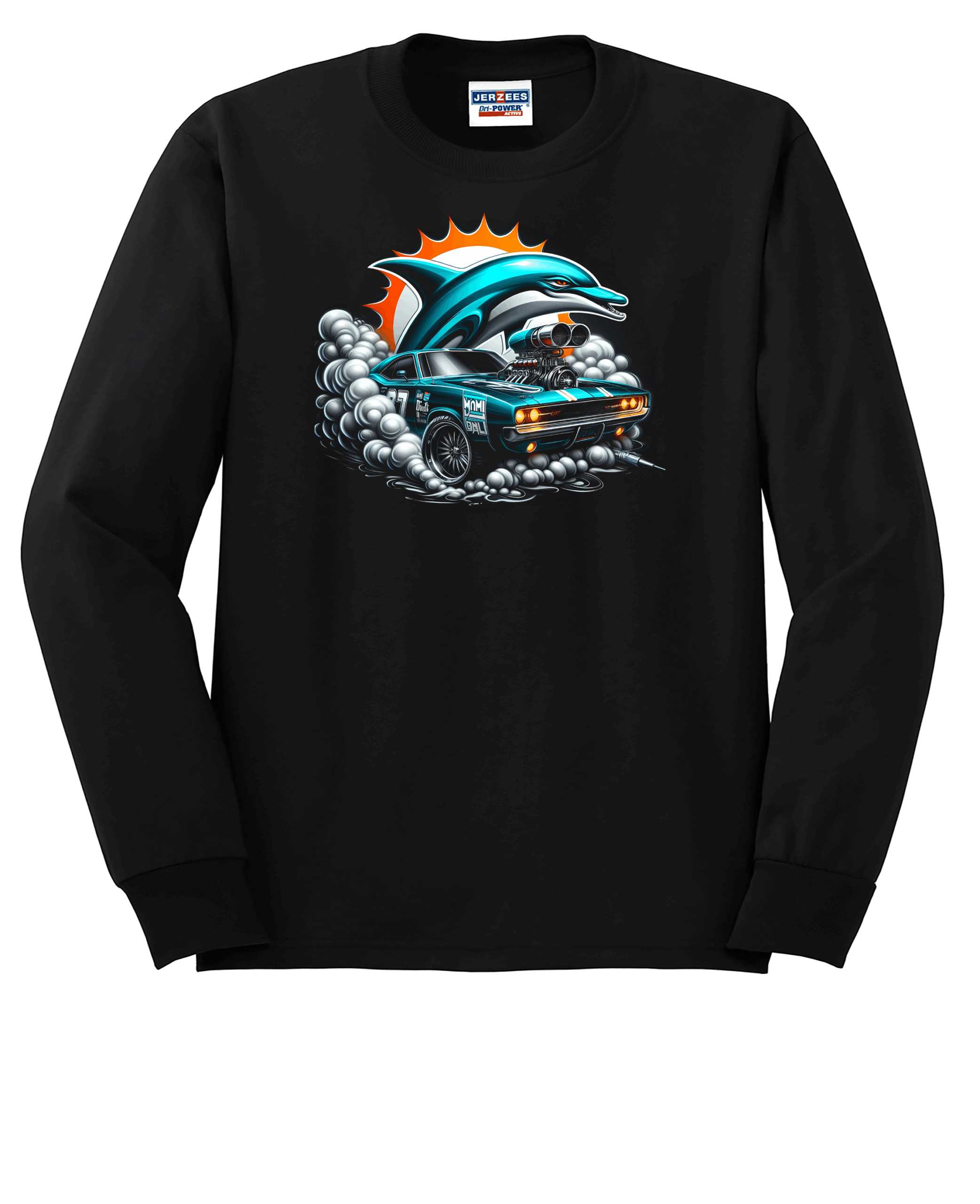 Custom Dolphins Muscle Car Crew Neck Sweatshirt