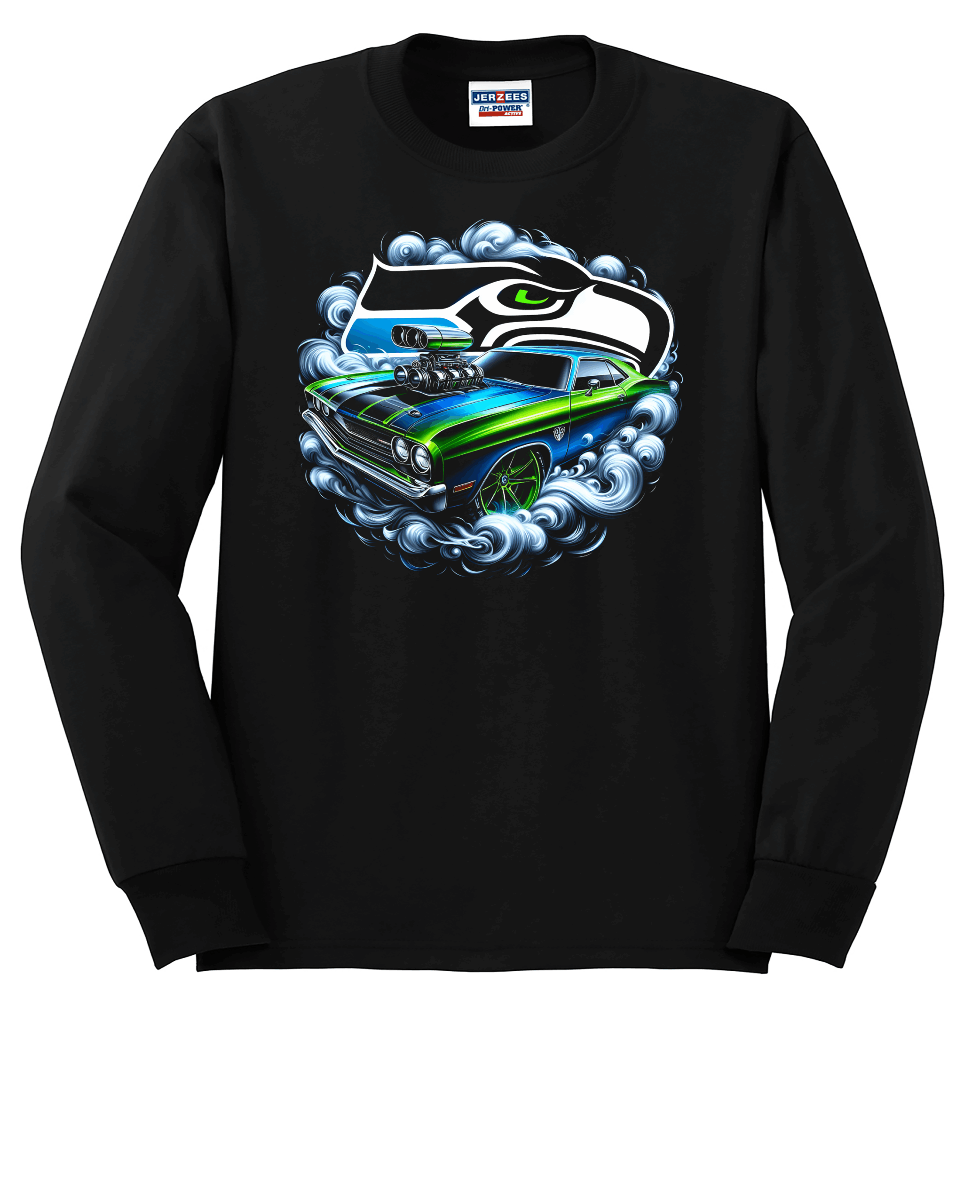 Custom Seahawks Muscle Car Crew Neck Sweatshirt