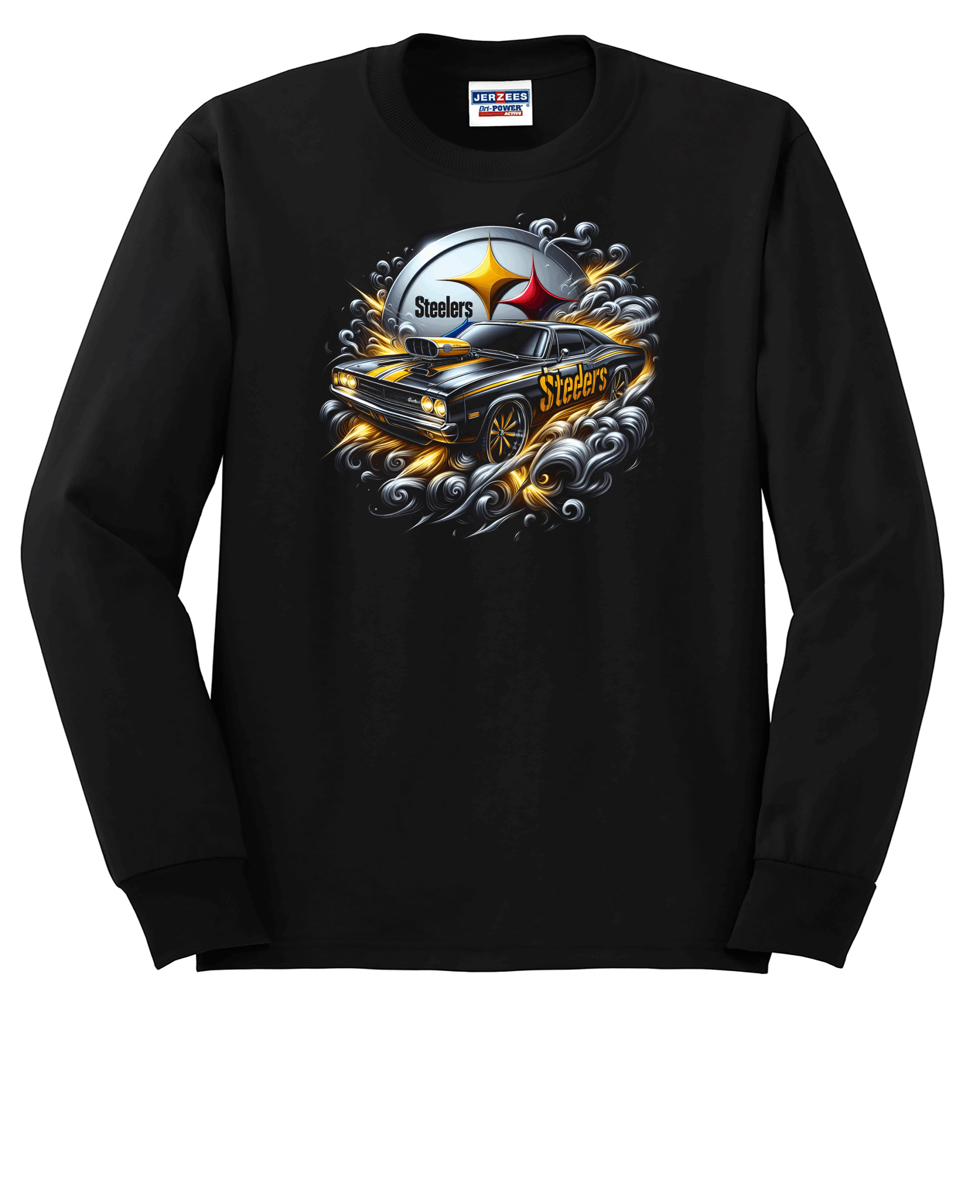 Custom Steelers Muscle Car Crew Neck Sweatshirt