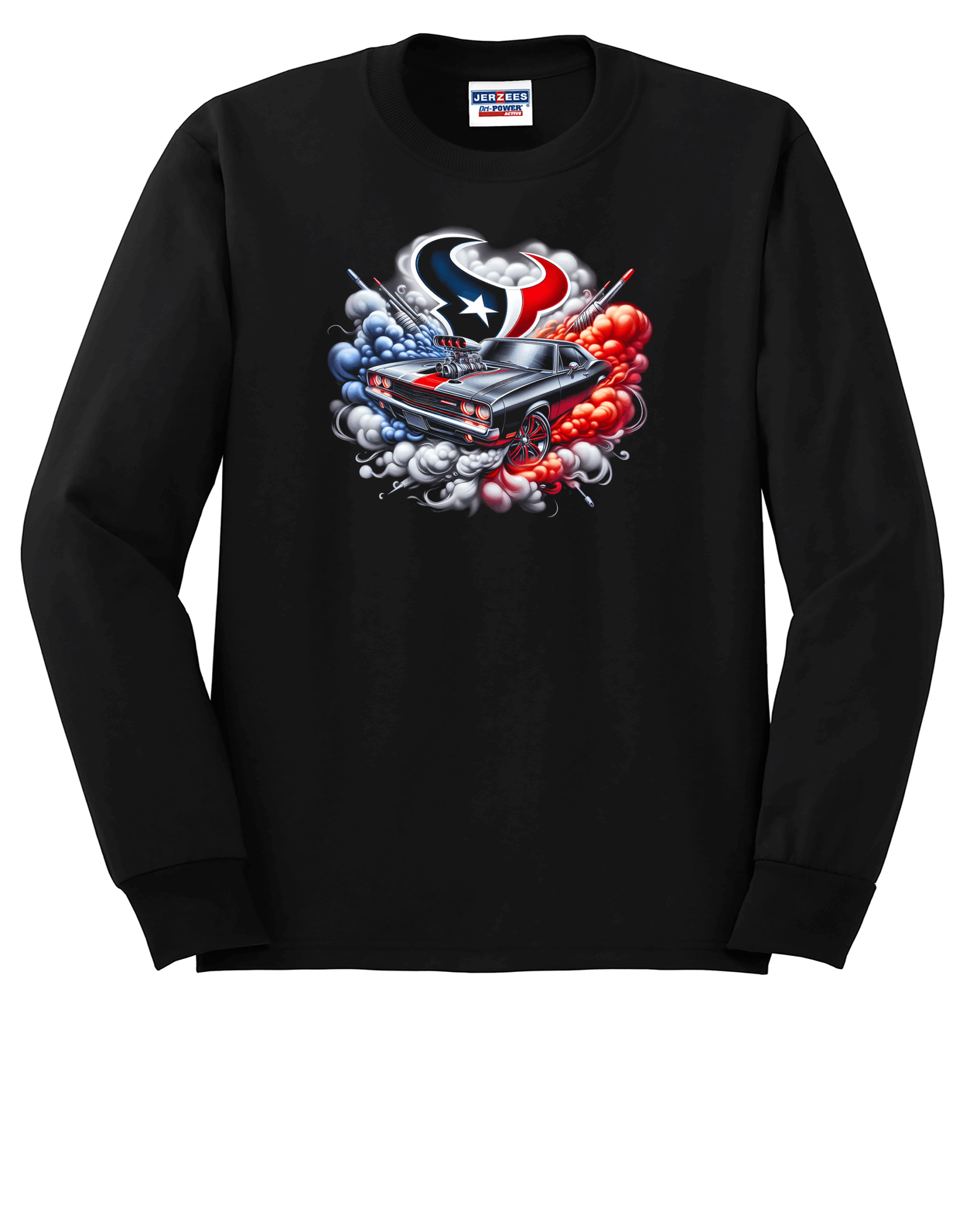 Custom Texans Muscle Car Crew Neck Sweatshirt