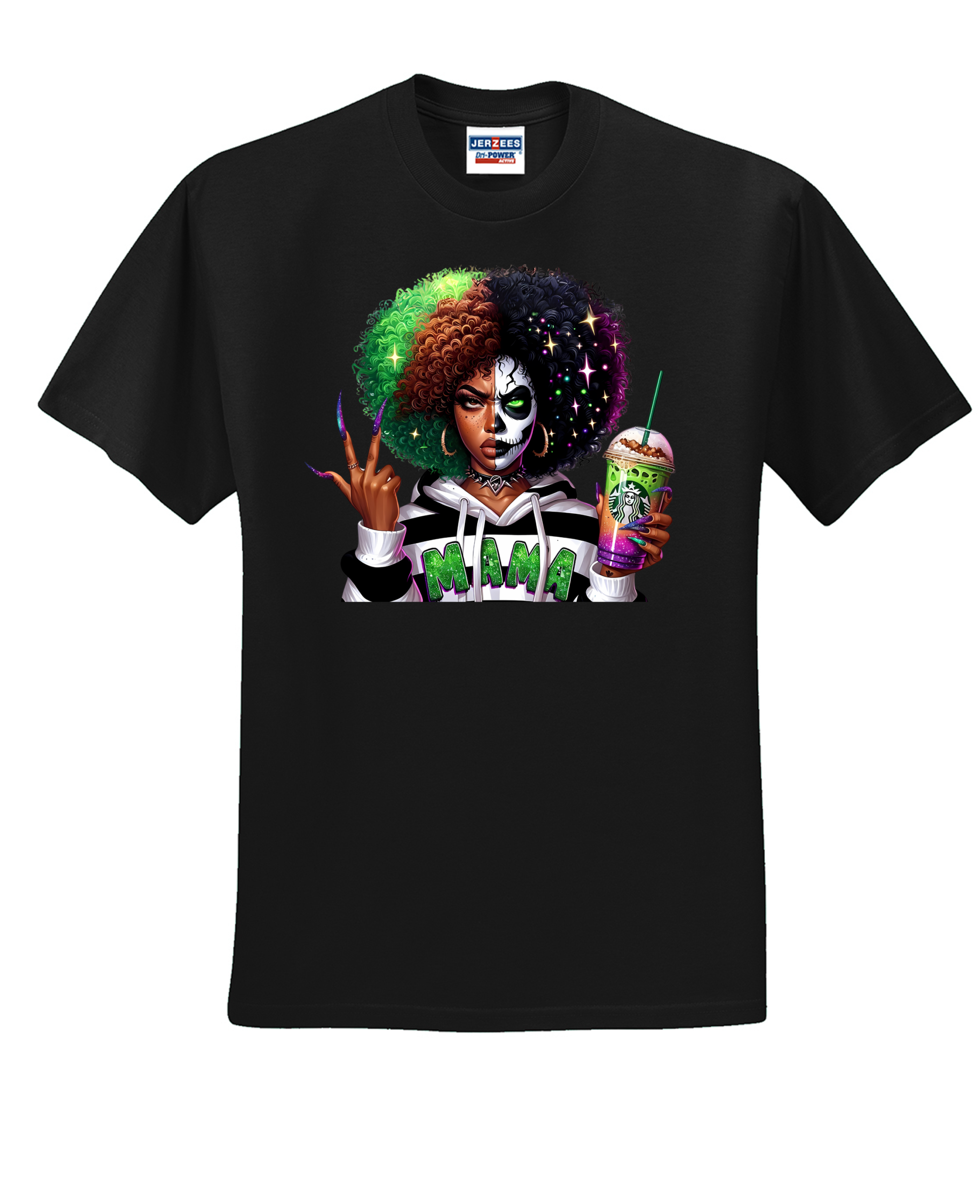 Custom Beetle Juice Green Hair Mama T Shirt