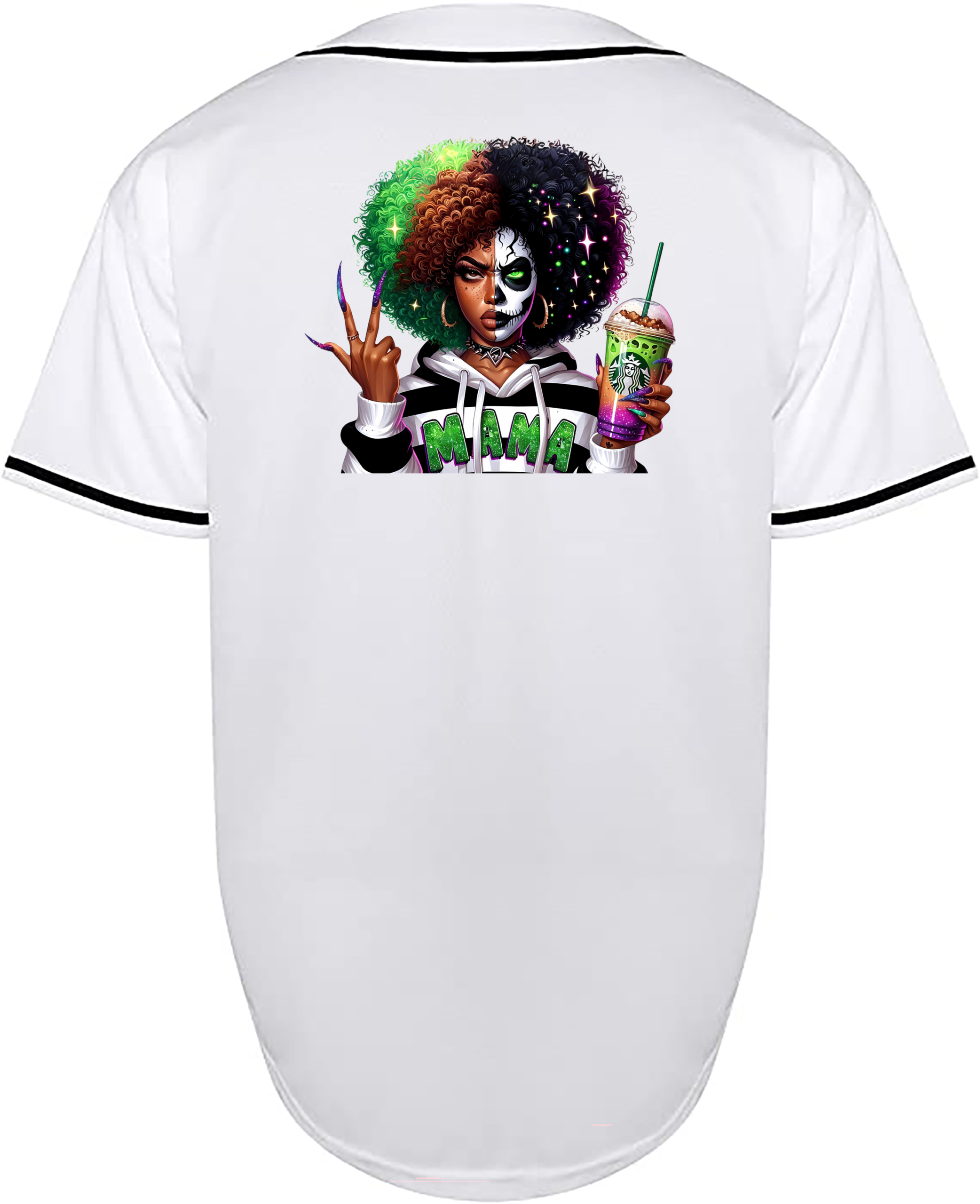 Custom Halloween Beetle Juice Green Hair Mama Jersey
