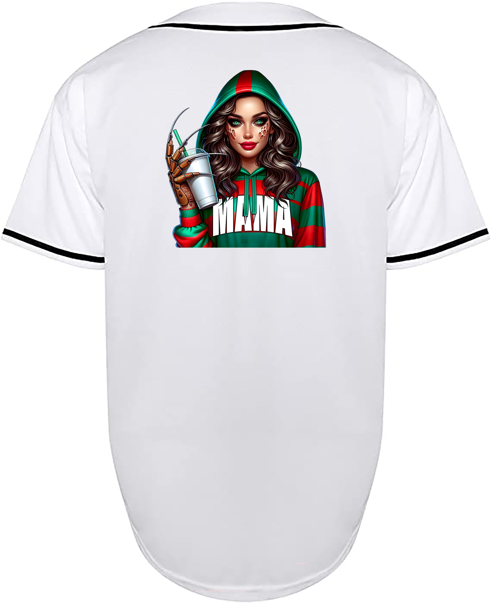 Custom Halloween Freddy Krueger Mama Red Green Jersey