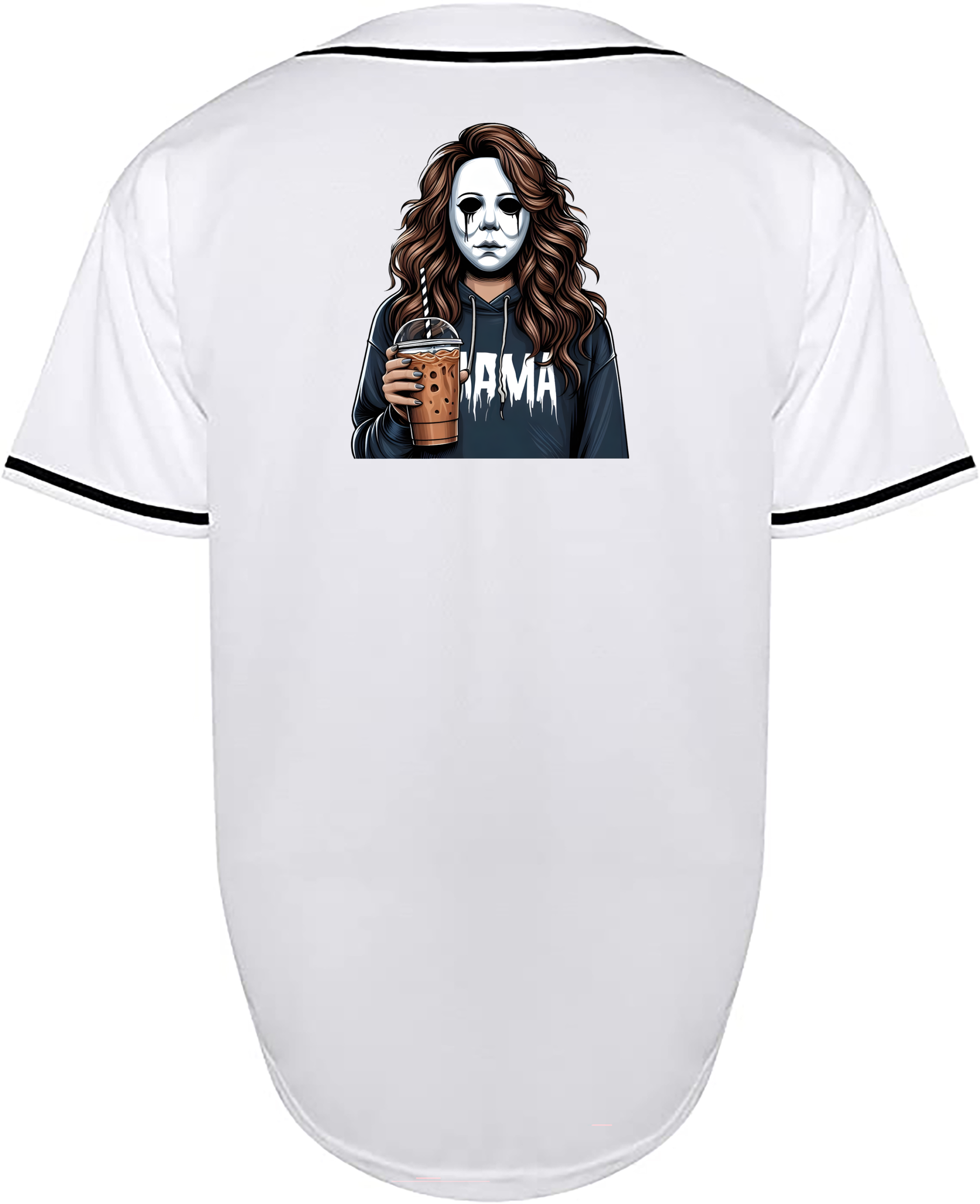 Custom Halloween Michael Meyers Brown Hair Mama Jersey