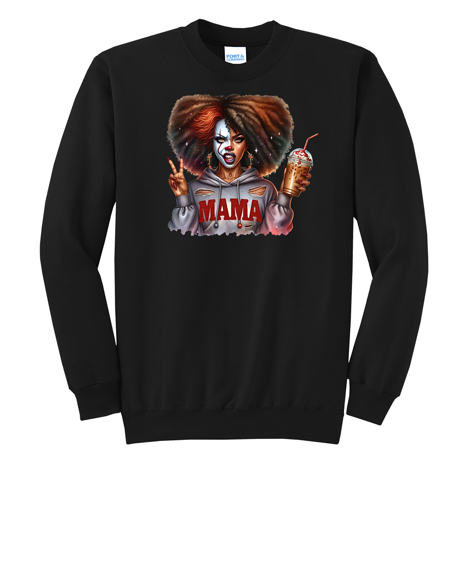 Custom Halloween Penny-Wise Red Hair Mama Crew Neck Sweatshirt