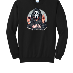 Custom Halloween Scream Circle Mama Crew Neck Sweatshirt