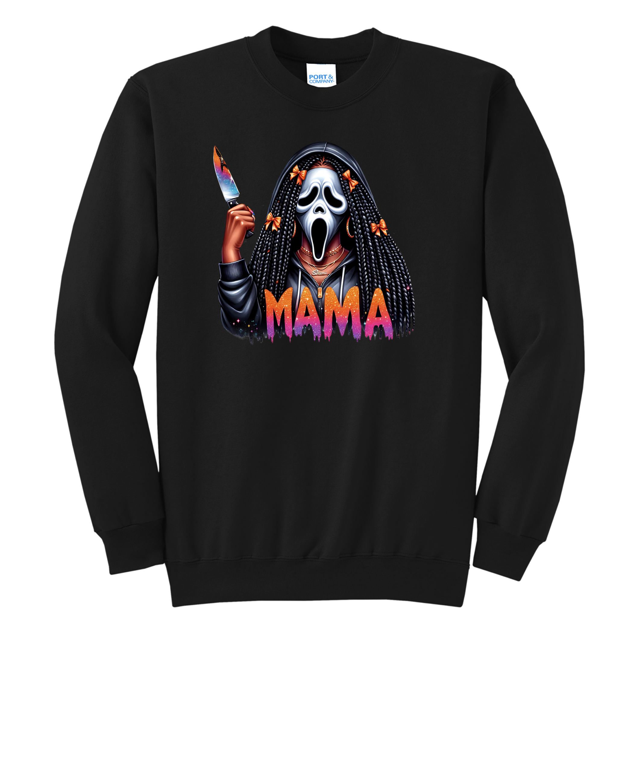 Custom Halloween Scream Mama Crew Neck Sweatshirt