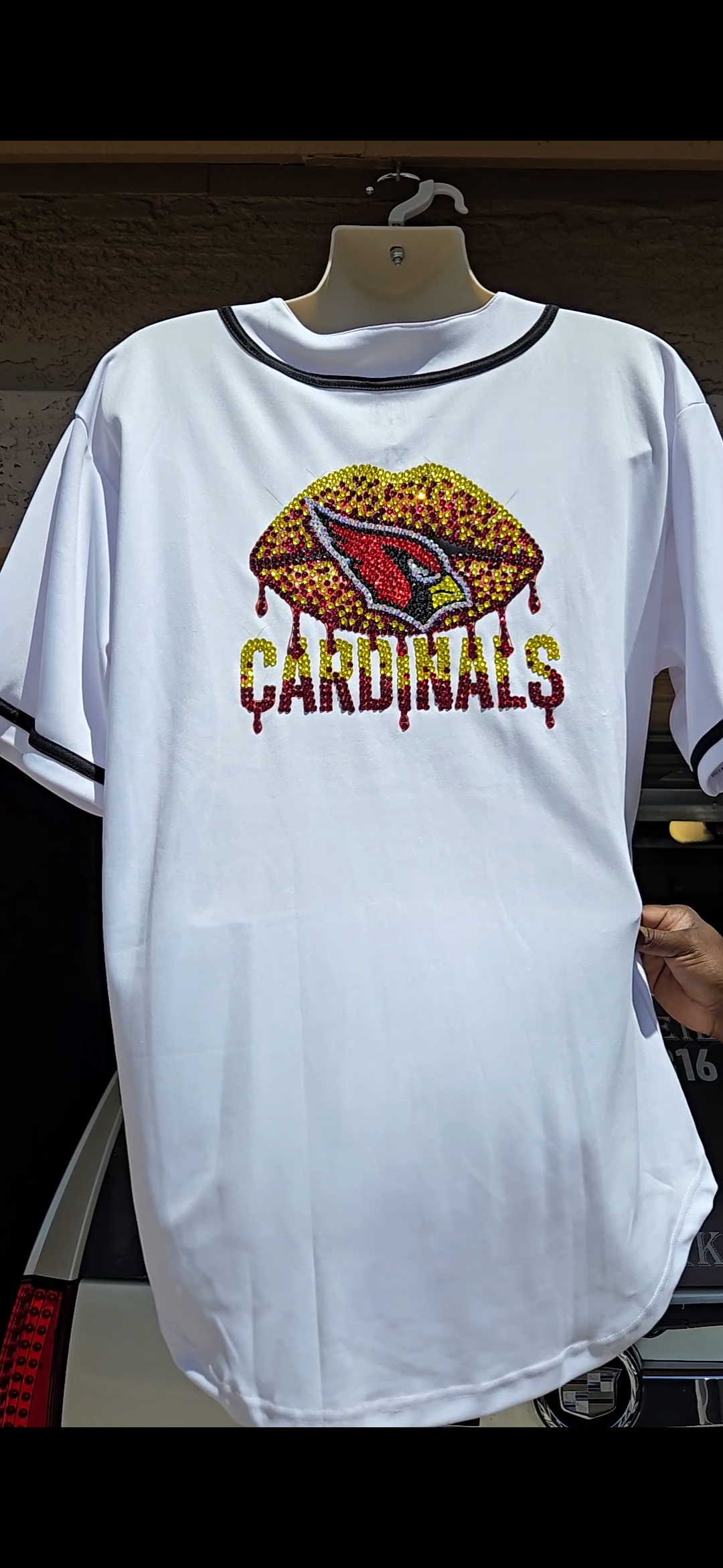 Blinged Out Arizona Cardinals Lips Jersey