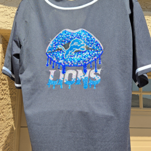 Blinged Out Detroit Lions Lips Jersey