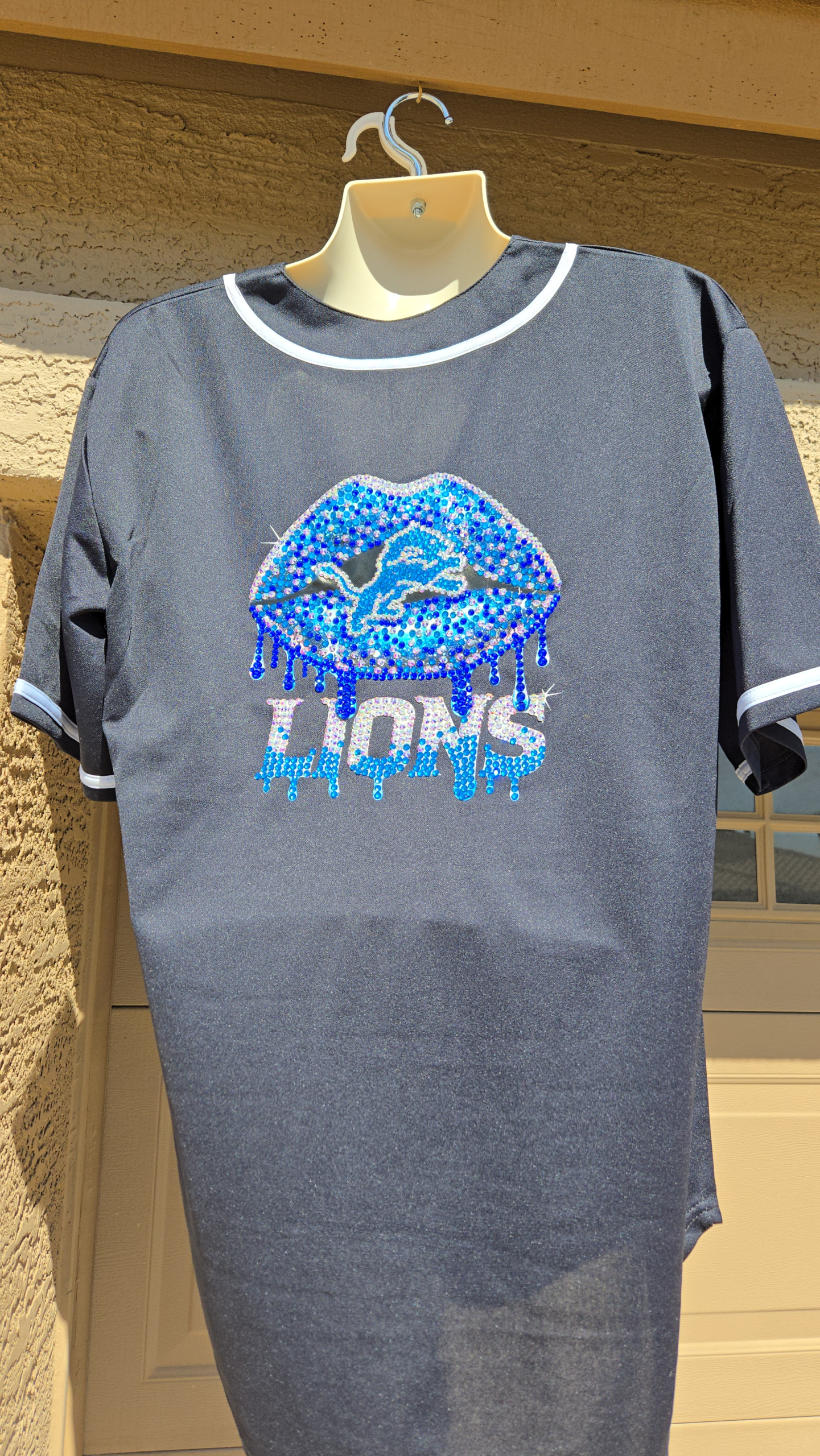 Blinged Out Detroit Lions Lips Jersey