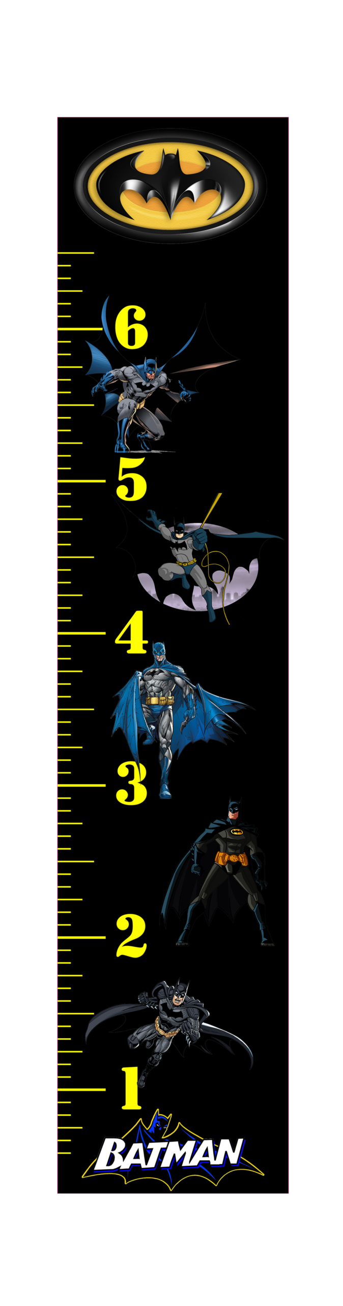 6FT Life Size Growth Chart Batman