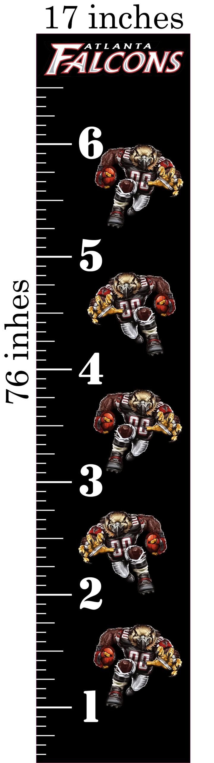 6FT Life Size Growth Chart Alanta Falcons