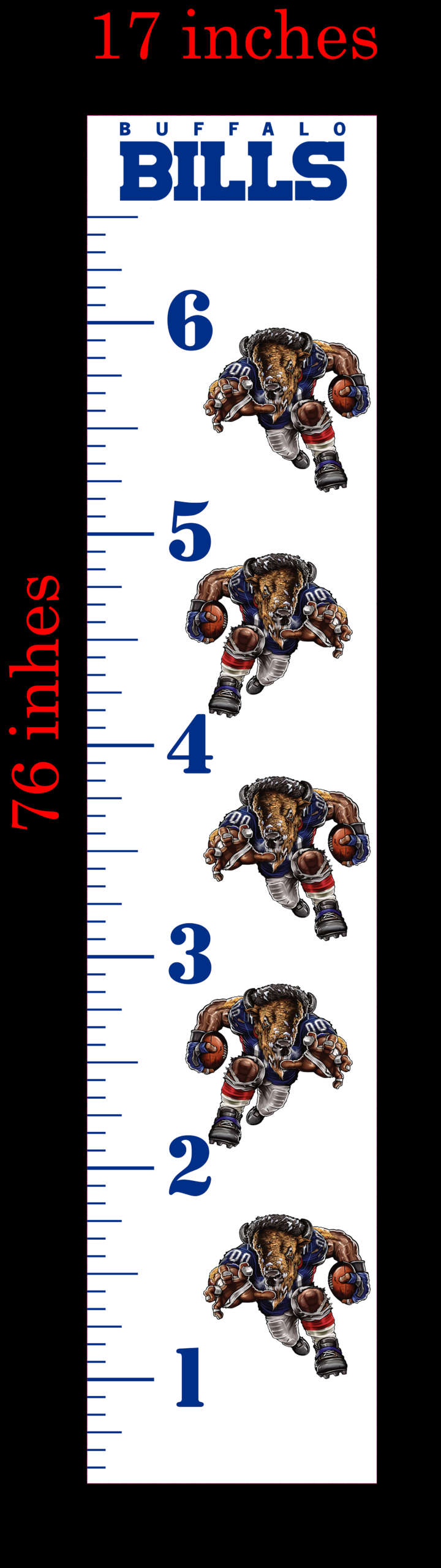 6FT Life Size Growth Chart Buffalo Bills