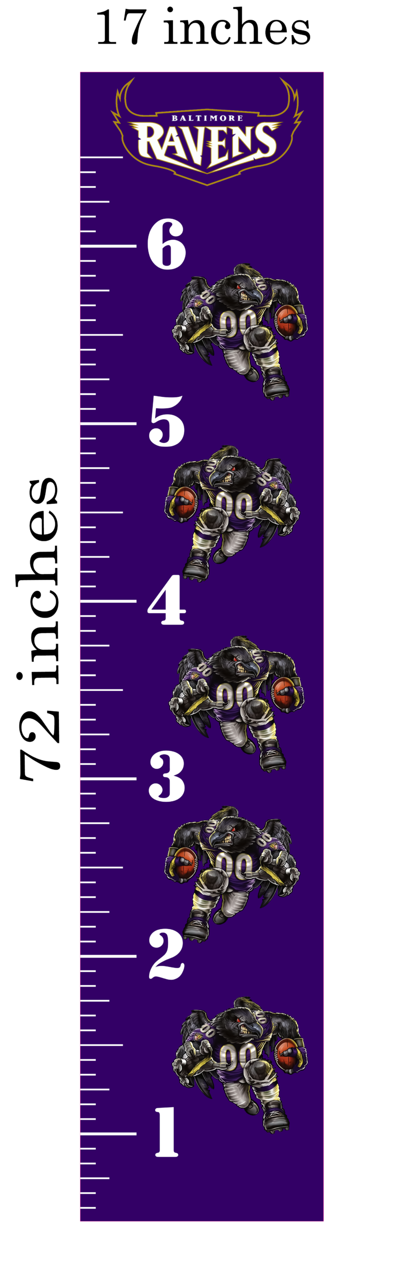 6FT Life Size Growth Chart Baltimore Ravens