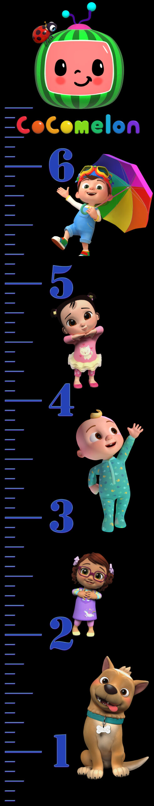 6FT Life Size Growth Chart Coco Melon