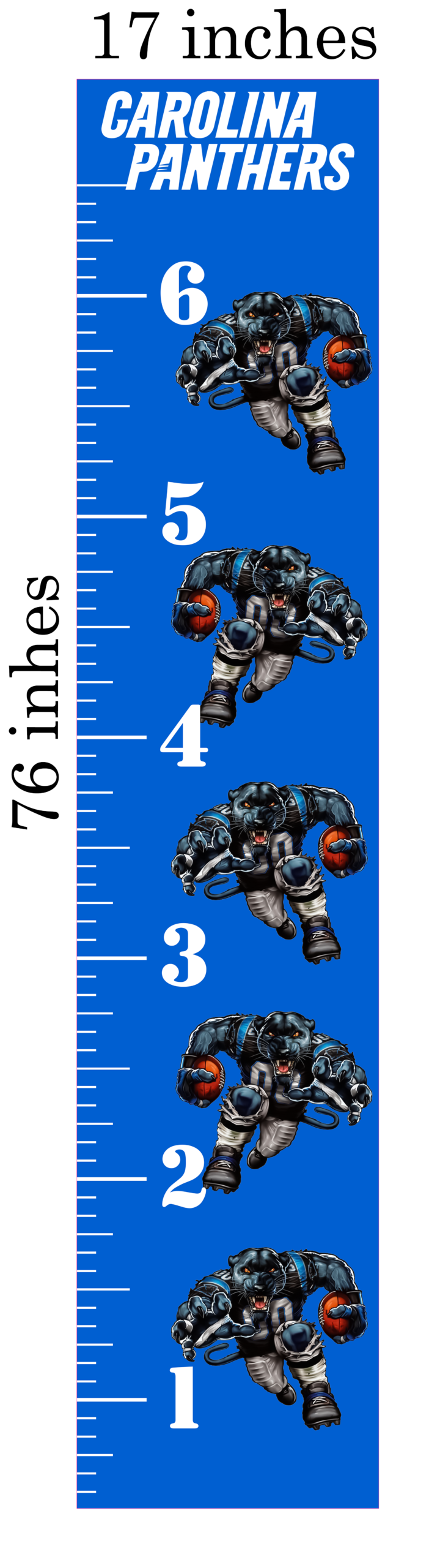 6FT Life Size Growth Chart Carolina Panthers