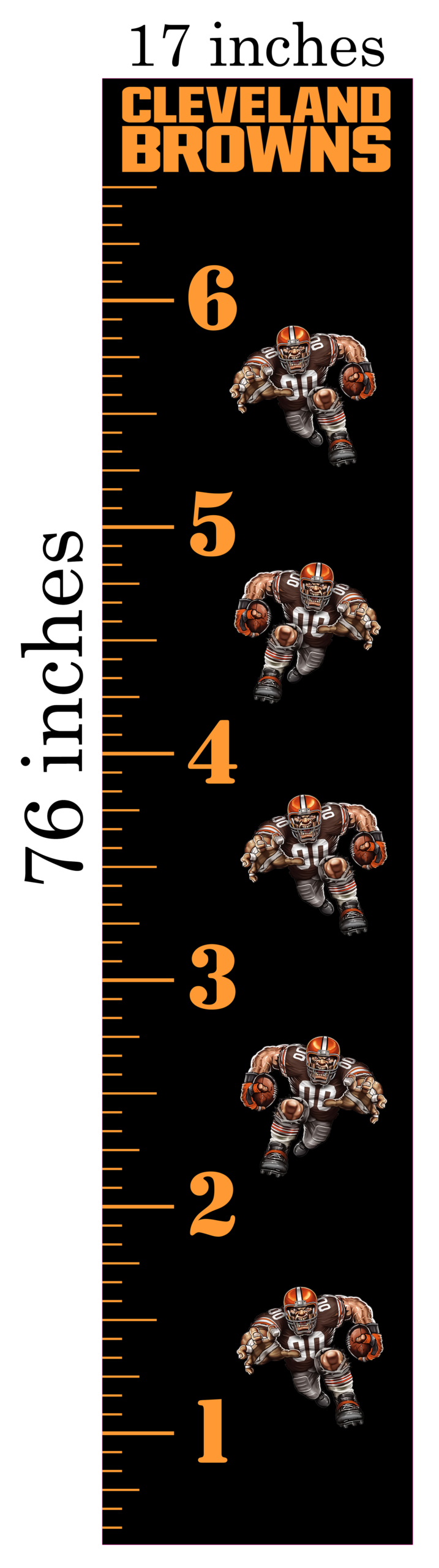 6FT Life Size Growth Chart Clevland Browns