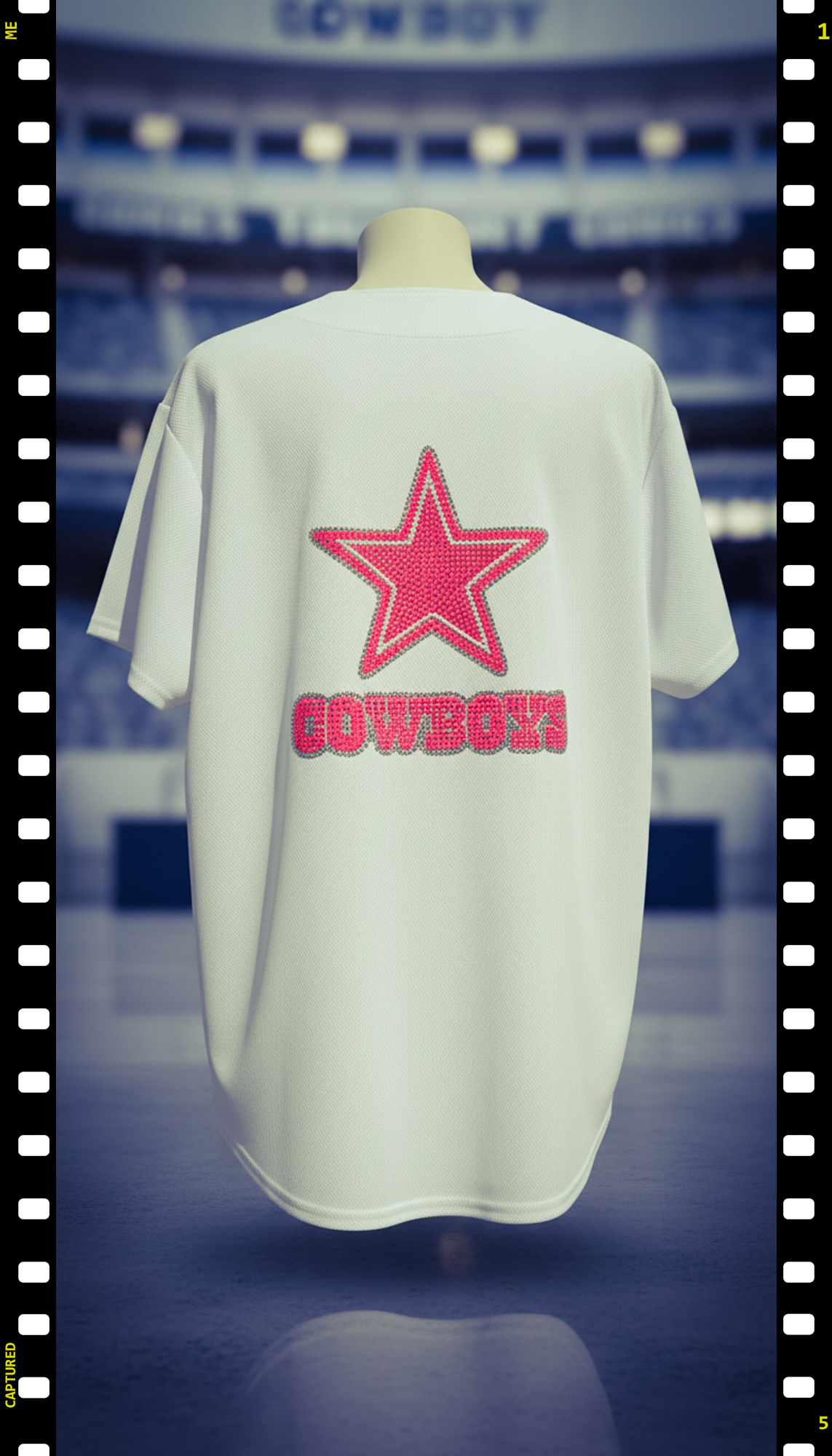 Blinged Out Dallas Cowboys Jersey (Pink Rhinestones)