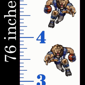 6FT Life Size Growth Chart Detroit Lions