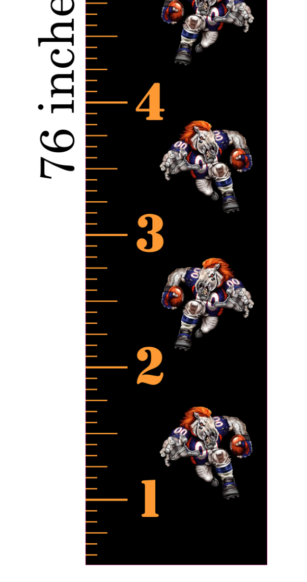 6FT Life Size Growth Chart Denver Broncos