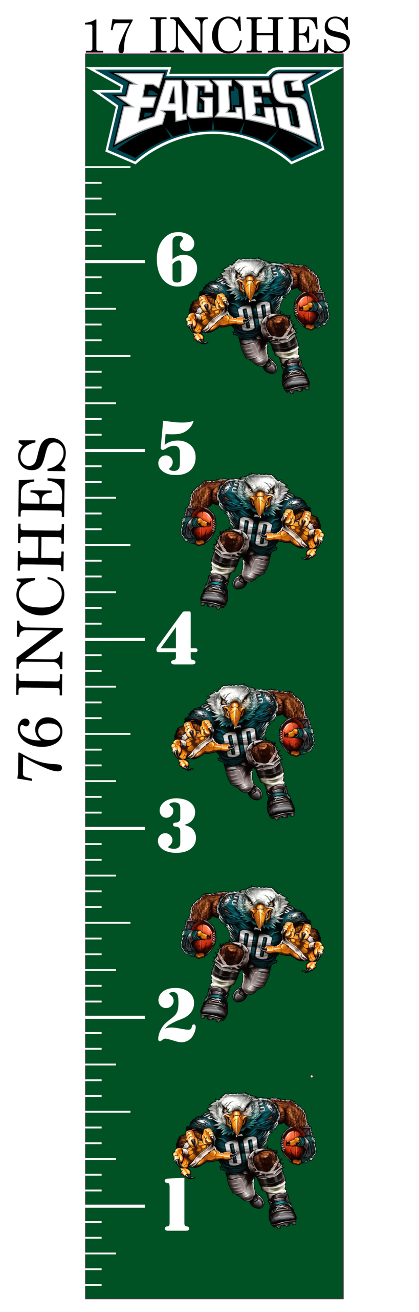 6FT Life Size Growth Chart Philadelphia Eagles
