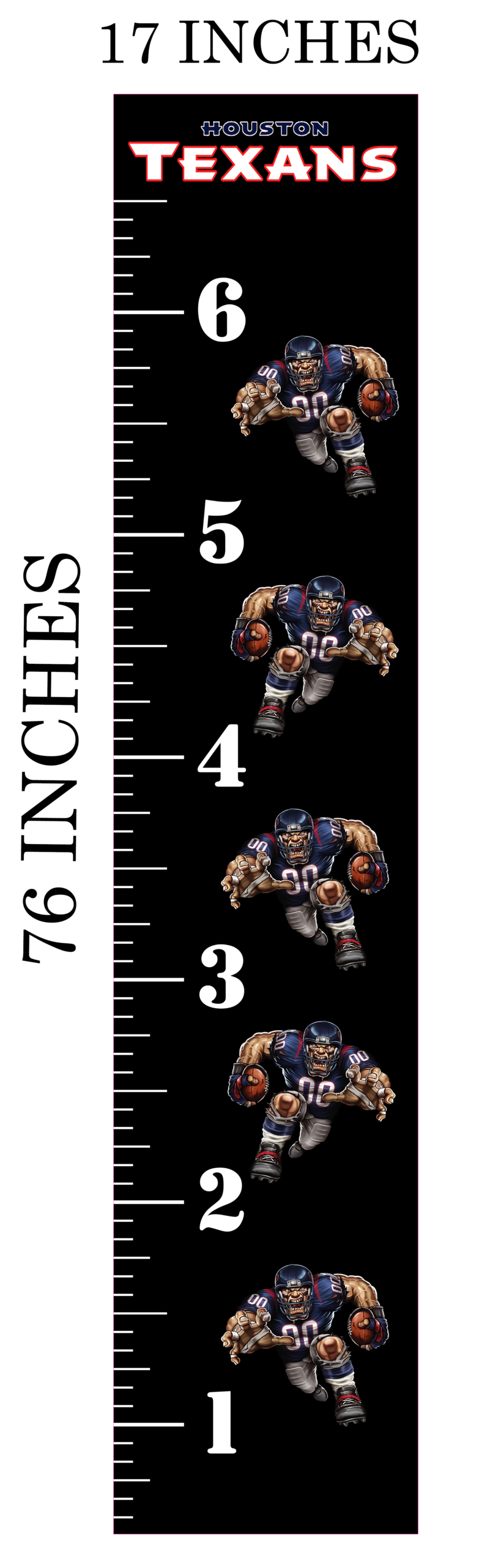 6FT Life Size Growth Chart Huston Texans