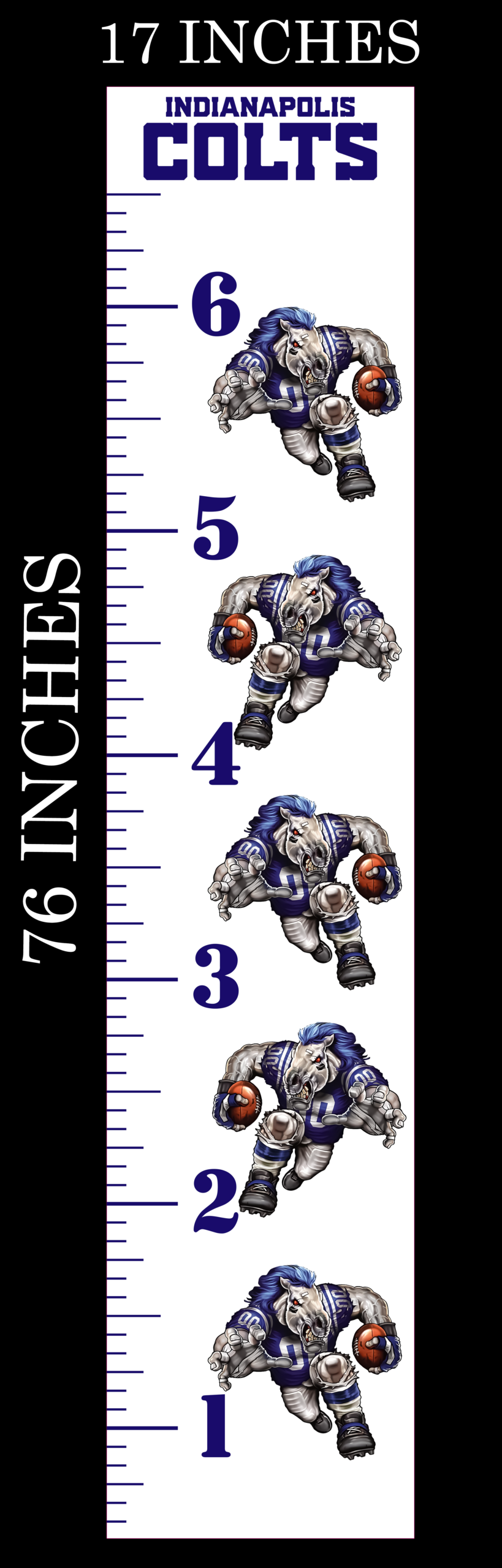 6FT Life Size Growth Chart Indianapolis Colts