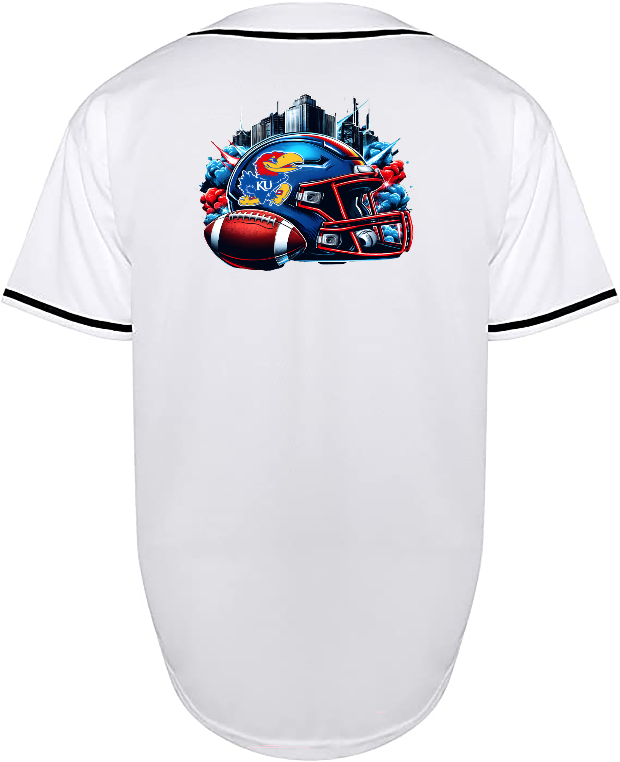 Custom Kansas J Hawks HELMET JERSEY