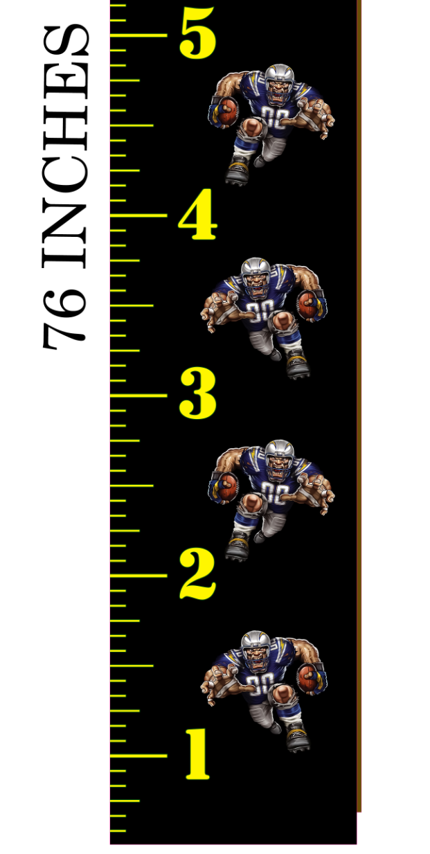 6FT Life Size Growth Chart LA Chargers
