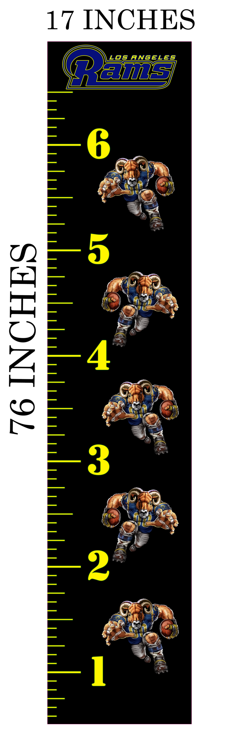 6FT Life Size Growth Chart LA Rams