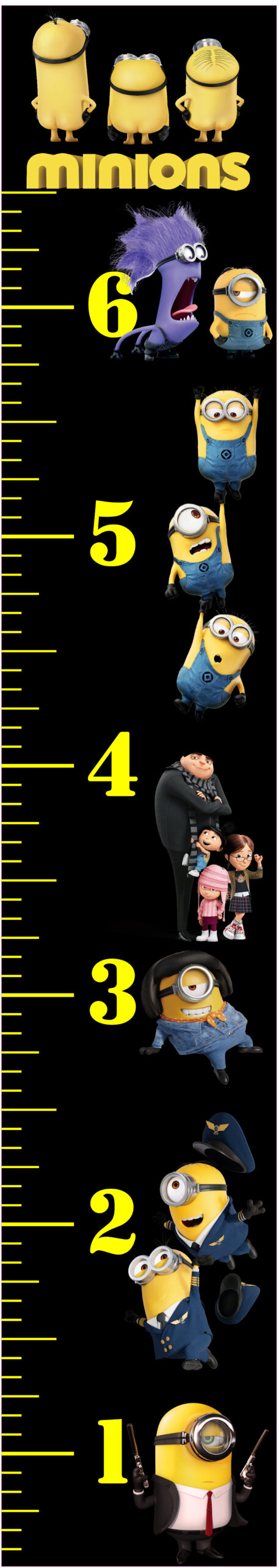 6FT Life Size Growth Chart Minions Movie