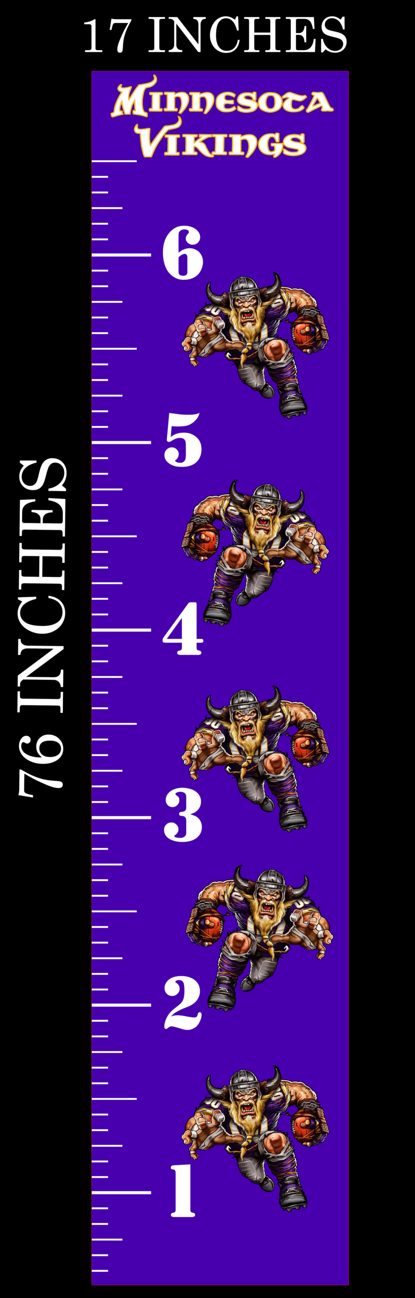 6FT Life Size Growth Chart Minnesota Vikings