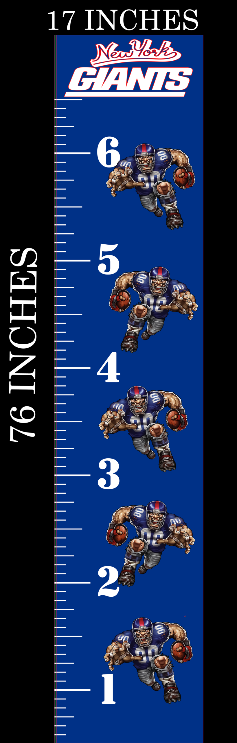 6FT Life Size Growth Chart New York Giants