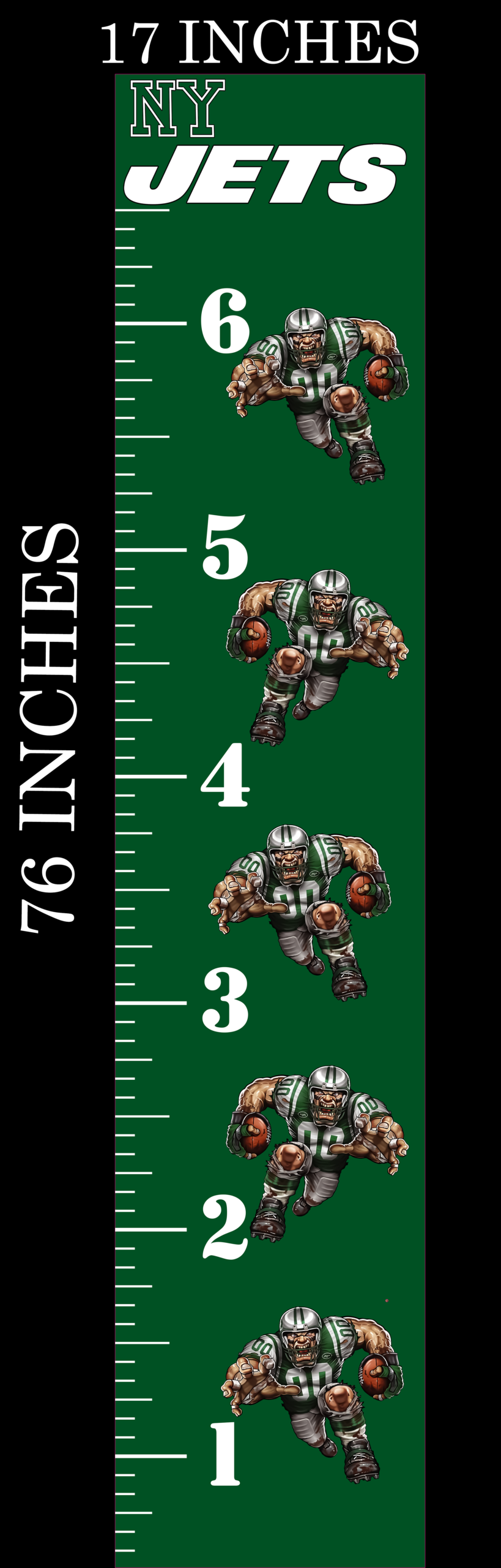 6FT Life Size Growth Chart New York Jets