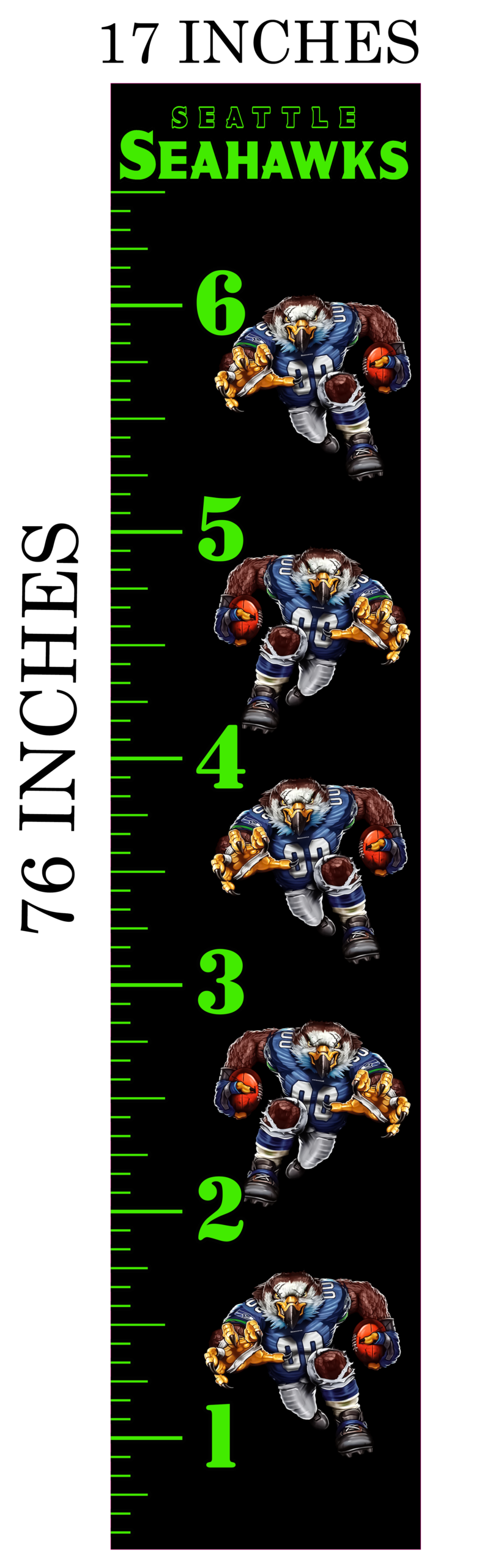 6FT Life Size Growth Chart Seattle Seahawks