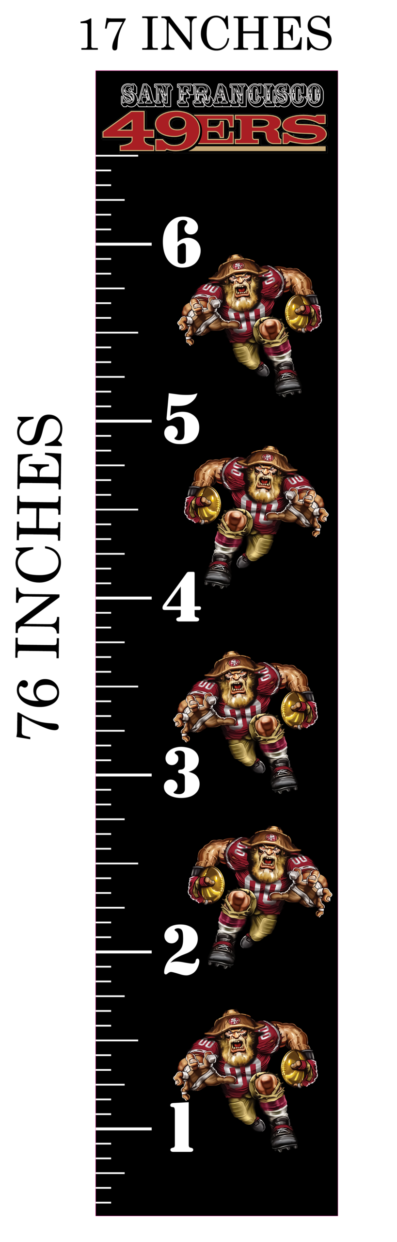 6FT Life Size Growth Chart San Francisco 49ers