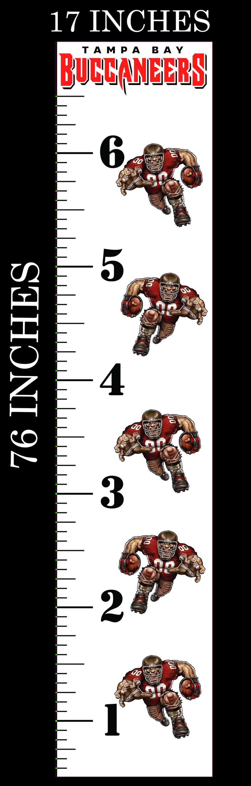 6FT Life Size Growth Chart Tampa Bay Buccaneers