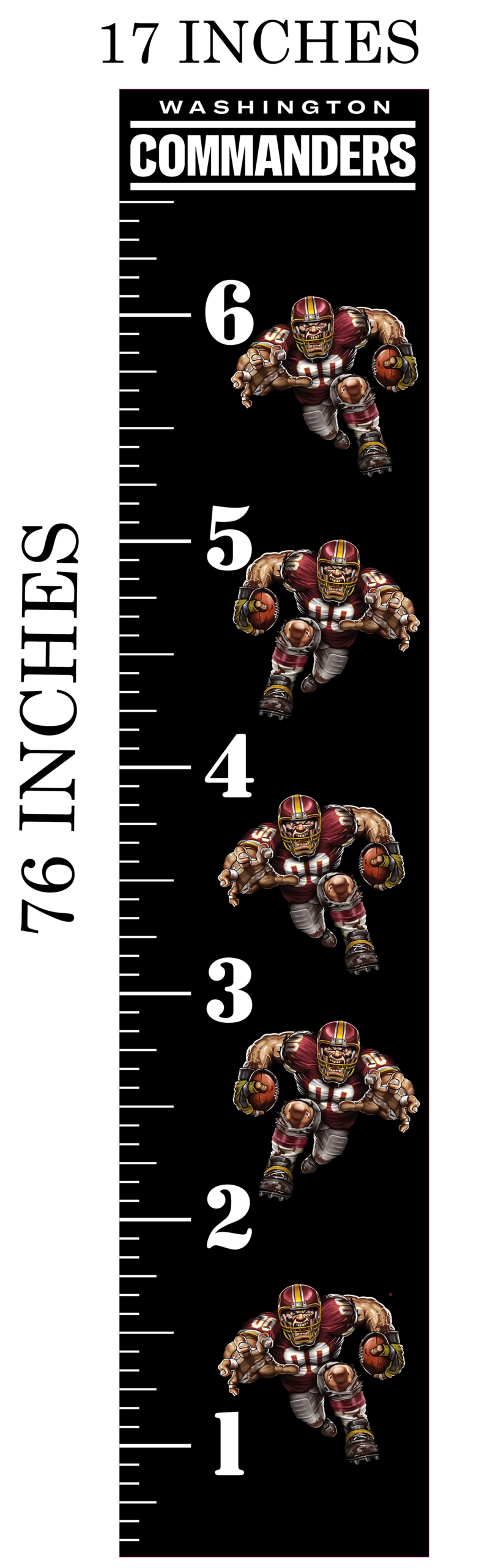 6FT Life Size Growth Chart Washington Commanders