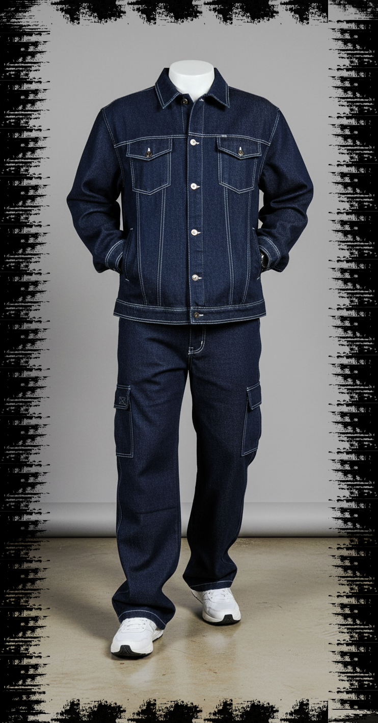 Authentic Outta Control Denim Jean Suit